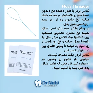 بزار فلاس تردر برای رد کردن نخ دندان از زیر سیم ارتودنسی