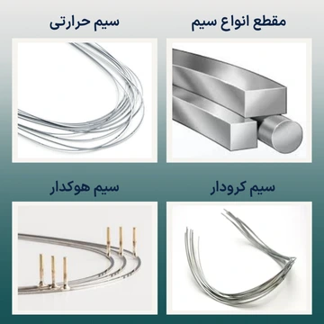 مقایسه انواع سیم ارتودنسی شامل سیم حرارتی، سیم هوکدار، سیم کرودار و مقاطع مختلف سیم ارتودنسی